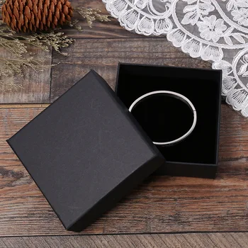 2019 Naujas 20Pcs/Daug Juodos spalvos Kraft Popieriaus Papuošalų Dėžutės Dovanų Paketą Dėžės Organizatorius Pakabukai Žiedas Žiūrėti Auskarai Papuošalų Dėžutės