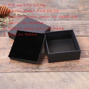 2019 Naujas 20Pcs/Daug Juodos spalvos Kraft Popieriaus Papuošalų Dėžutės Dovanų Paketą Dėžės Organizatorius Pakabukai Žiedas Žiūrėti Auskarai Papuošalų Dėžutės