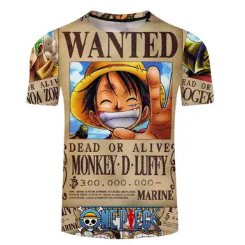 2019 One Piece anime Juokinga 3D spausdinimo vyrų marškinėliai moterims Topai tee Zoro T-Shirt žmogus, O-kaklo trumpomis Rankovėmis tshirts harajuku drabužiai