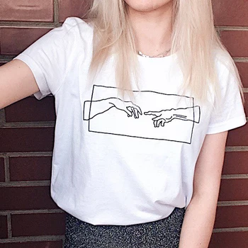 2019 naujas vasaros mados print T-shirt Apvalus kaklas trumpas rankovėmis medvilnės atsitiktinis laisvi marškinėliai moteriški drabužiai
