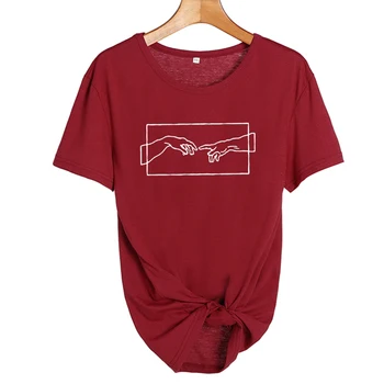 2019 naujas vasaros mados print T-shirt Apvalus kaklas trumpas rankovėmis medvilnės atsitiktinis laisvi marškinėliai moteriški drabužiai