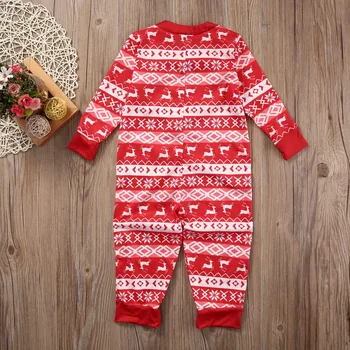2019 naują Kalėdų kūdikis medvilnės romper kūdikių naujagimiui mielas elnias spausdinti raudona romper kalėdų dovana, kūdikių mergaitės berniukai