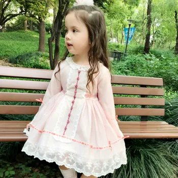 2019Autumn ispanijos Lolita Girl Dress Nėrinių Saldus Princesė Suknelė Mergina Kūdikio Gimtadienio, Vestuvių Suknelė Merginos Kalėdų Kokybės Suknelė