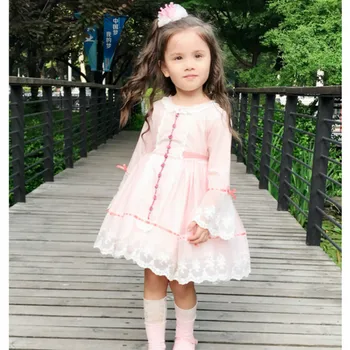 2019Autumn ispanijos Lolita Girl Dress Nėrinių Saldus Princesė Suknelė Mergina Kūdikio Gimtadienio, Vestuvių Suknelė Merginos Kalėdų Kokybės Suknelė