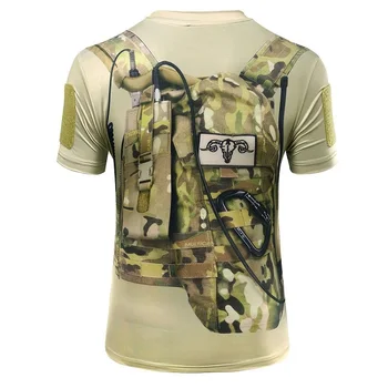 2020 Armijos Marškinėliai Vyrams Stiliaus 3D Karinės Camo Pėsčiųjų Sporto marškinėliai Taktinis Lauko Greitai Sausas Marškinėliai, Medžioklės Drabužių marškinėlius