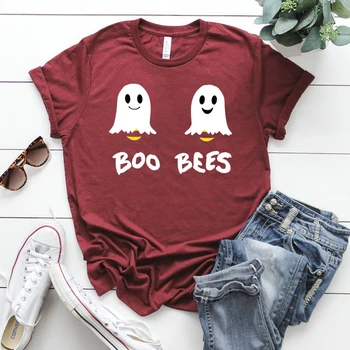 2020 Boo Bitės Helovinas Marškinėliai Juokinga Boobee Dvasios Bitės T-shirt Cute Halloween Dovanų, Derliaus Moterų Viršūnių Camisas Mujer