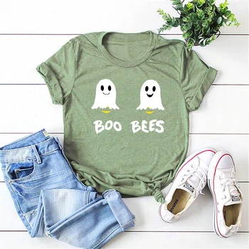 2020 Boo Bitės Helovinas Marškinėliai Juokinga Boobee Dvasios Bitės T-shirt Cute Halloween Dovanų, Derliaus Moterų Viršūnių Camisas Mujer