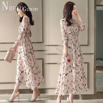 2020 M. Pavasarį Naujas Korėjiečių Temperamento Moteris Šifono Suknelė Gėlių Moterų Suknelės