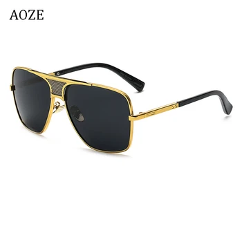 2020 Mados Metalo gradientas kvadratinių rėmelių vyrų piloto akiniai nuo saulės prekės ženklą, Dizainą, vairavimo akiniai nuo saulės 