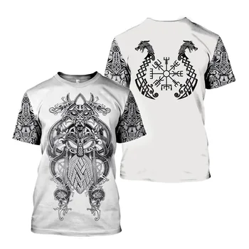 2020 Mados Vyrų vasaros 3D Atspausdintas Viking Tatuiruotė marškinėliai tees šortai rankovėmis Unisex Drabužiai Skandinavų cosplay, t-marškinėliai, topai