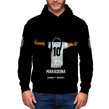 2020 Maradona Jersey Hoodie Futbolo Street Vyrų Pollover Hoodie Maradona Nuotrauką Harada Spausdinti Vyrų/Moterų Maradona Žiemos Hoodie