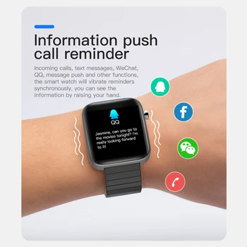 2020 NAUJAS T68 Smart Watch Vyrų Kūno Temperatūra Priemonė, Širdies ritmas, Kraujo Spaudimas, Deguonies Apyrankę Skambučių Priminimas Smart Watch Juoda