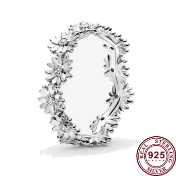 2020 Nauja 925 кольцо Sidabro Visos Žiedas Blizga Daisy Karūna Visos Žiedas Moterims Vestuves Dovanų bižuterijos