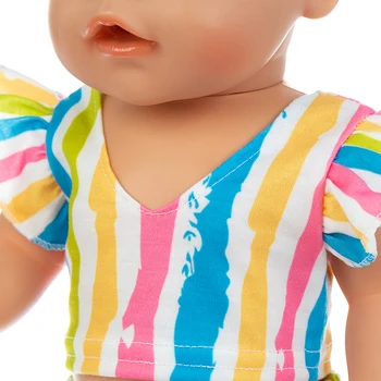 2020 Naujas Juostele suknelė Lėlės Drabužiai Tinka 18inch/43cm gimęs kūdikis Lėlės drabužiai atgimsta Lėlės Priedai