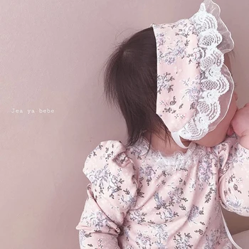 2020 Naujų Korėjos Stiliaus Kūdikių Mergaičių Gėlių Romper Rudenį Naujagimiui Mergaičių Drabužius Bamblys Baby Girl Jumpsuit Bendras