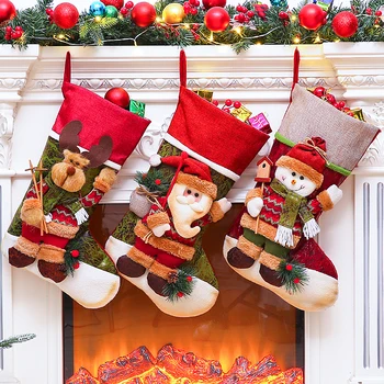 2020 Naujųjų Metų Kalėdų Kojinę Santa Claus didelis Kojinės Briedžių Kalėdų Dovaną-Saldainių Maišelį Noel Kalėdų Eglutės papuošalus už Gimdymo Namų