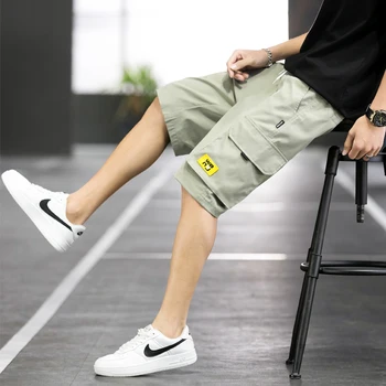 2020 Streetwear Vasaros vyriški Šortai Sweatshorts Atsitiktinis Šalutinis kišenės, Krovinių Šortai Vyrams Bermudai Kelio Ilgis Vyrų Trumpas Kelnes