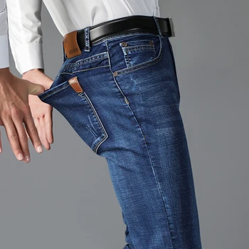 2020 Vyrų ženklo džinsus vyrų storio stretch retro retro jeans vyriški jean verslo atsitiktinis keliautojas vientisos spalvos džinsus, 28-40