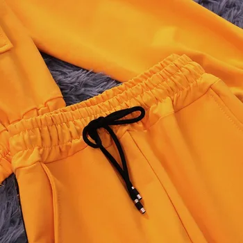 2020 m. Pavasarį Naują stilių camisole gobtuvu dvigubai Kišenėje Kailis Harlan kelnes trijų dalių kostiumą moteris