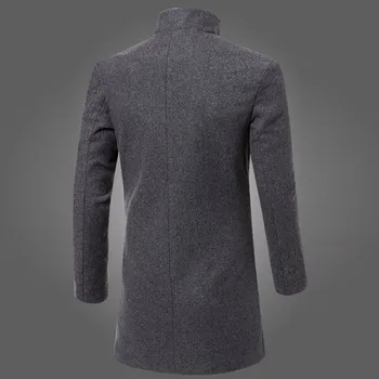 2020 m. rudens ir žiemos naujas vyrų vilnoniai paltai Striukės Šiltos Žiemos Tranšėjos Ilgai Outwear Mygtuką mados slim laukinių Smart Paltas&