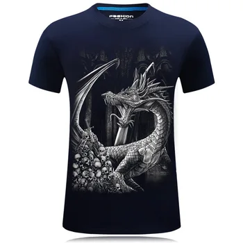 2020 metų Vasaros Naujas Vyrų Asmenybės 3d T-shirt Sidabrinis Drakonas Modelis trumparankoviai marškinėliai Plius Dydis Atsitiktinis Palaidų Viršūnes Nemokamas Pristatymas