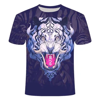2020 metų vasaros naują 3d marškinėliai vyriški trumparankoviai marškinėliai įdomu t-shirt Japonijos punk gyvūnų modelio gotikos 3dt-marškinėliai vyriški