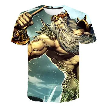 2020 metų vyrų vasaros naują asmeninį T-shirt Poseidonas atspausdintas T-shirt 3D vyriški T-shirt naujų anime marškinėliai T-shirt vyrai trumpą sleev