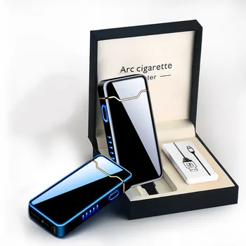 2020 naujas Uždegimo Kampo Elektroninių USB Elektrinis Liepsnos Lengvesni Metalo Dovana AI Imti Apsaugos Cigarų Žiebtuvėliai