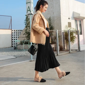 2020 naujas žiemos motinystės pilvo megzti sijonai laisvas ilgas vilnonis klostuotas sijonas nėščiosioms imperijos maxi sijonai juoda/pilka