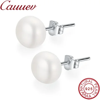 2020 originali 925 sterlingas sidabro nekilnojamojo rausvos spalvos gėlavandenių perlų auskarai bižuterijos, sidabro stud auskarai moterims, dovana