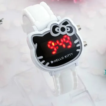 2020New Cute kačių vaikas studentų mergina elektroninių žiūrėti cartoon mados žiūrėti Cartoon Silikono Dirželis LED Elektroniniai Rankiniai Laikrodžiai