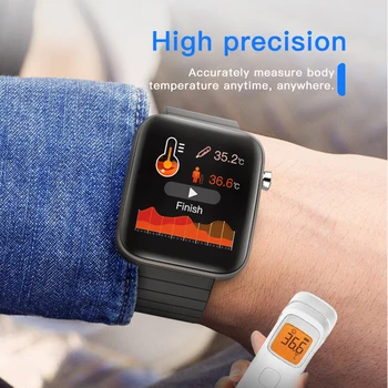 2021 NAUJAS T68S Smart Watch Vyrų Kūno Temperatūra Priemonė, Širdies ritmas, Kraujo Spaudimas, Deguonies Apyrankę Skambučių Priminimas Smartwatch Moterims