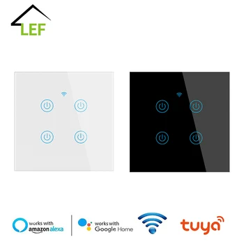 2021 Naujas Tuya Smart Wifi Touch Jungiklis ES Standartas Sienos Jungiklis, Neutralios Linijos ir Gyventi Gaisro Viela (Universalus) 1/2/3/4 Gauja