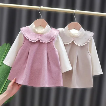 2021 Naujų korėjos Versija Suknelė Pavasarį ir Rudenį Dviejų dalių Komplektas Mažas Kvapnių Vėjo Kūdikių Mergaitės Children 's Drabužiai