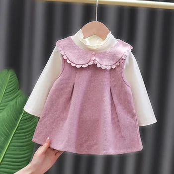 2021 Naujų korėjos Versija Suknelė Pavasarį ir Rudenį Dviejų dalių Komplektas Mažas Kvapnių Vėjo Kūdikių Mergaitės Children 's Drabužiai