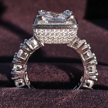 2021 naujas prabangus pagalvėlė 925 sterlingas sidabro vestuvinis žiedas afrikos moterų lady jubiliejų dovana, papuošalai dropshipping R5697
