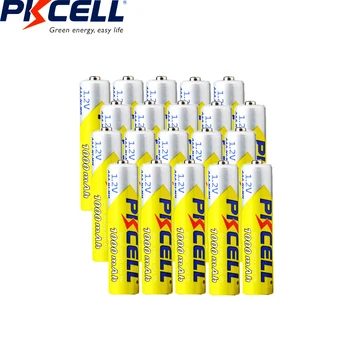 20PCS PKCELL AAA NI-MH Baterijos 1.2 v 3A 1000mah Įkraunamas Baterijas baterijos nimh žaislų žibintuvėlis