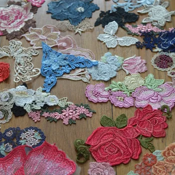 (20pcs/lot), Venecija Siuvimo Atsitiktiniai Platų Spalvų ir raštų Gėlių suknelė nėrinių aplikacijos siuvinėjimo nėrinių modelio
