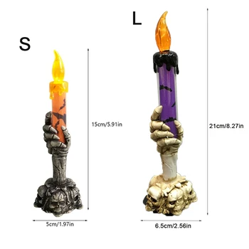 21cm Helovinas Apdailos LED Žvakių Šviesos Dvasia Vertus Žvakių Lemputė Elektroninių Žvakių Šviesos Flameless Namuose Šalis Baro Dekoras