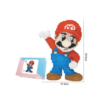 2227pcs+ Mario Bros Deimantų Kūrimo Bloką 31cm Žaidimas Modelis Mirco Plytų Pav Žaislai Vaikams, Mini Bloko Dovana