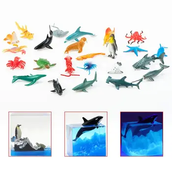 24 Vnt/set Epoxy Pelėsių užpildų Modeliavimas Giliai Jūros Biologinės Gyvūnų Modelio, Vaikų Žaislai 