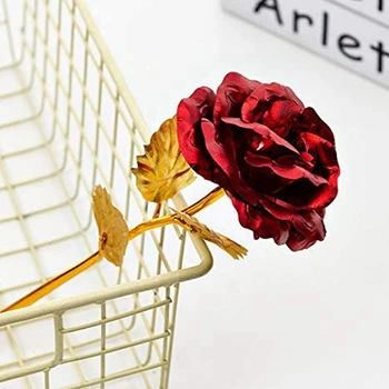 24K Raudona Rožė, Gėlių,Aukso Artimųjų Rose 24K Forever Rose su Dovanų Dėžutę ir Maišelį, Meilužio Motina Draugais,Valentino Dieną