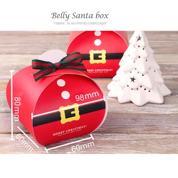 (25 vnt/daug) Kalėdinė Dekoracija Pilvo Kalėdų Slapukas Saldainių Dėžutė Vaikams Dovanų Šypsena Sniego Torto Dėžutės Naujųjų Metų Šaliai Tiekimo B073