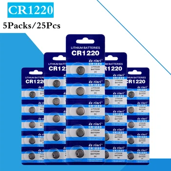 25PCS/ 5 Paketas CR1220 Mygtukas Baterijų DL1220 BR1220 LM1220 Ląstelių Monetos 3V Ličio Baterija CR 1220 Žiūrėti Elektroninių Žaislų Nuotolinio