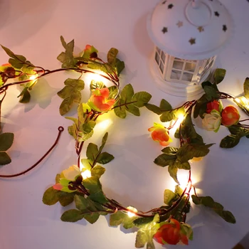 2M LED Dirbtinio Šilko Rožė Gėlių Vynuogių Šviesos Eilutę 