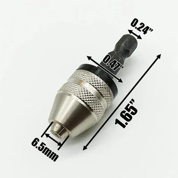 2VNT 0.3-3.6 mm Keyless Gręžimo Griebtuvas Konvertavimo Įrankis, Keyless Konversijos Tvirtinimo Adapteris,1/4 Colių Hex Kotu Gręžimo