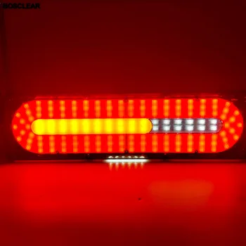 2VNT 12/24V LED Galiniai Stop Žibintai Atbulinės Krovininių Sunkvežimių Priekabos Įspėjamoji Lemputė Vandeniui Teka Signalo Šviesos Srauto Lempos