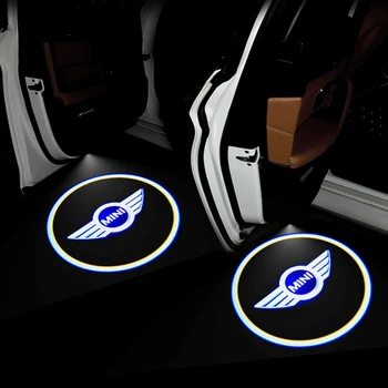 2VNT Automobilio Duris Sveiki atvykę Šviesos diodų (LED) Nuotaika Projektorius Auto Logotipą, BMW MINI Cooper One S R50, R53 R56 R60 F55 F56 R58 R59 Priedai