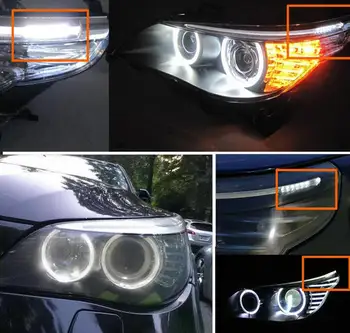 2VNT Xenon Baltas LED Antakių šviesos lempos LED Modulis 2006-2010 m. BMW E60 5Ser 523I 525I528i 535i 550i DRL šviesos važiavimui Dieną