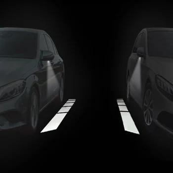 2X LED galinio vaizdo Veidrodėlis, Žibintai Mercedes W205 C200 W213 E300 W253 GLC250 Automobilį Aplinkos Sveiki Kilimų Šviesos 3D Lazerinis Projektorius